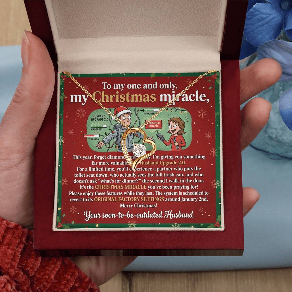 To My Wife Necklace From Husband, Funny Christmas Gift, Holiday Present for My One and Only, Christmas Miracle - Love Knot Necklace-LKN96385