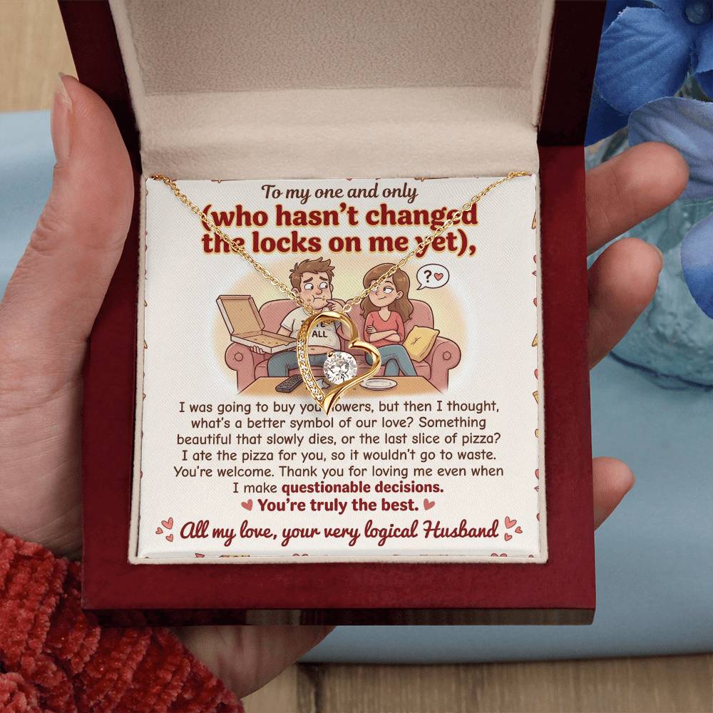 To My Wife Necklace From Husband, Funny Anniversary Gift For Her, Romantic Birthday Present, Thank You For Loving Me - Love Knot Necklace-LKN91999