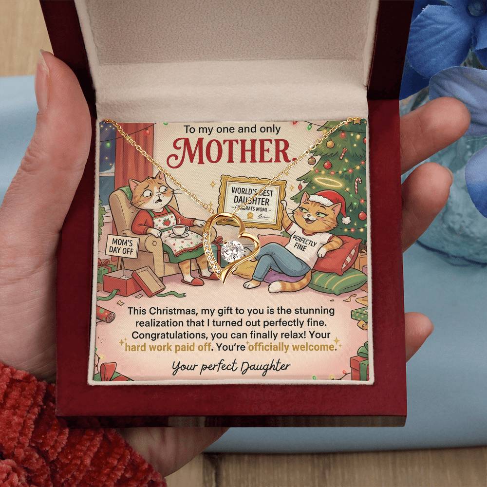 To My Mother Necklace From Daughter, Funny Christmas Gift For Mom, Hard Work Paid Off, Love Knot Necklace-LKN94846