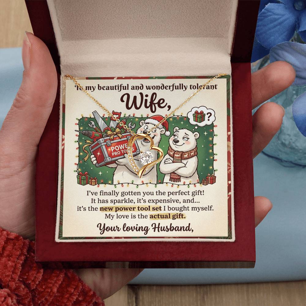 To My Wife Necklace From Husband, Funny Christmas Gift, Humorous Birthday Present for Her, Love Knot Necklace-LKN61772