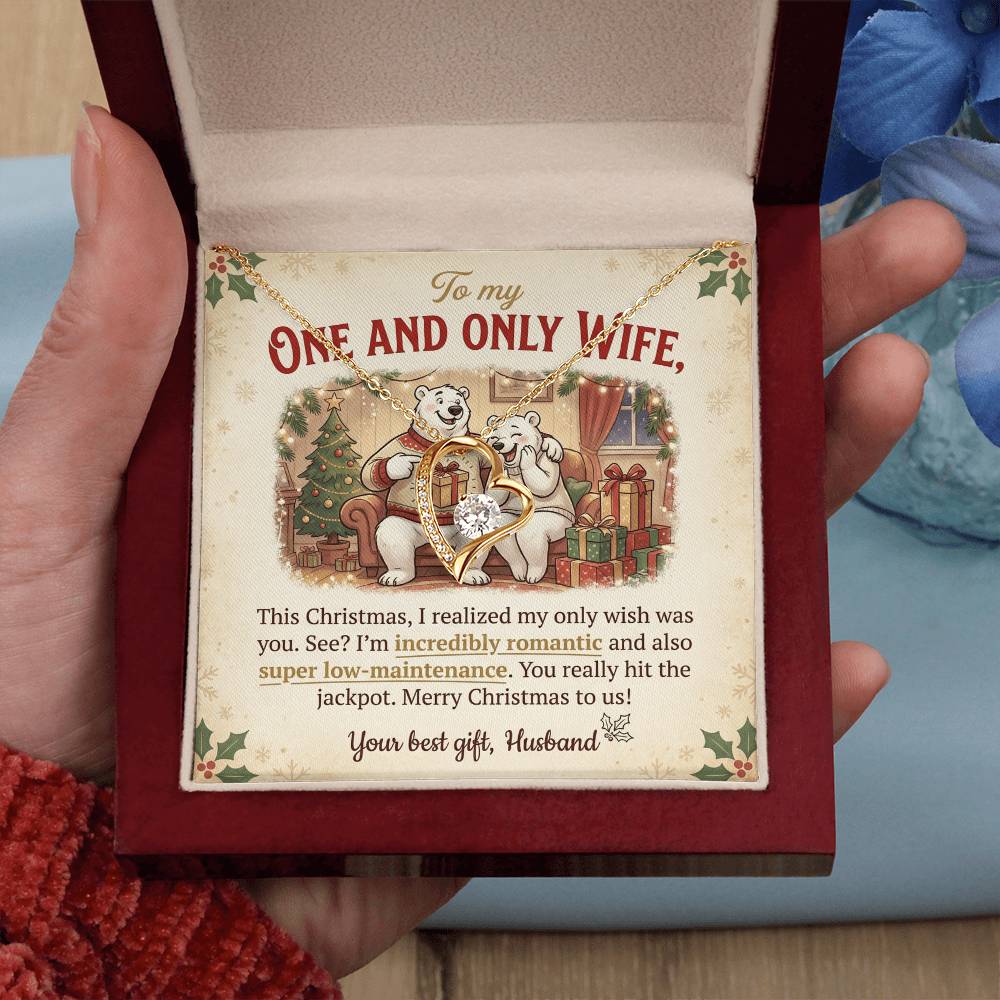 To My One and Only Wife Necklace From Husband, Funny Christmas Gift for Her, Romantic Wife Present, Love Knot Necklace-LKN15984