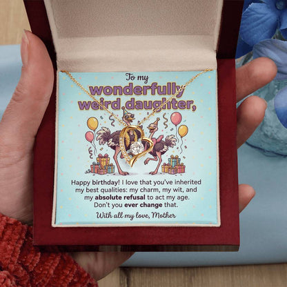 To My Daughter Necklace From Mother, Funny Birthday Gift for Weird Daughter, From Mom - Love Knot Necklace-LKN26959