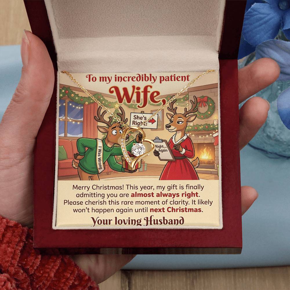 To My Wife Necklace From Husband, Funny Christmas Gift For Her, Admitting You're Right - Love Knot Necklace-LKN11928