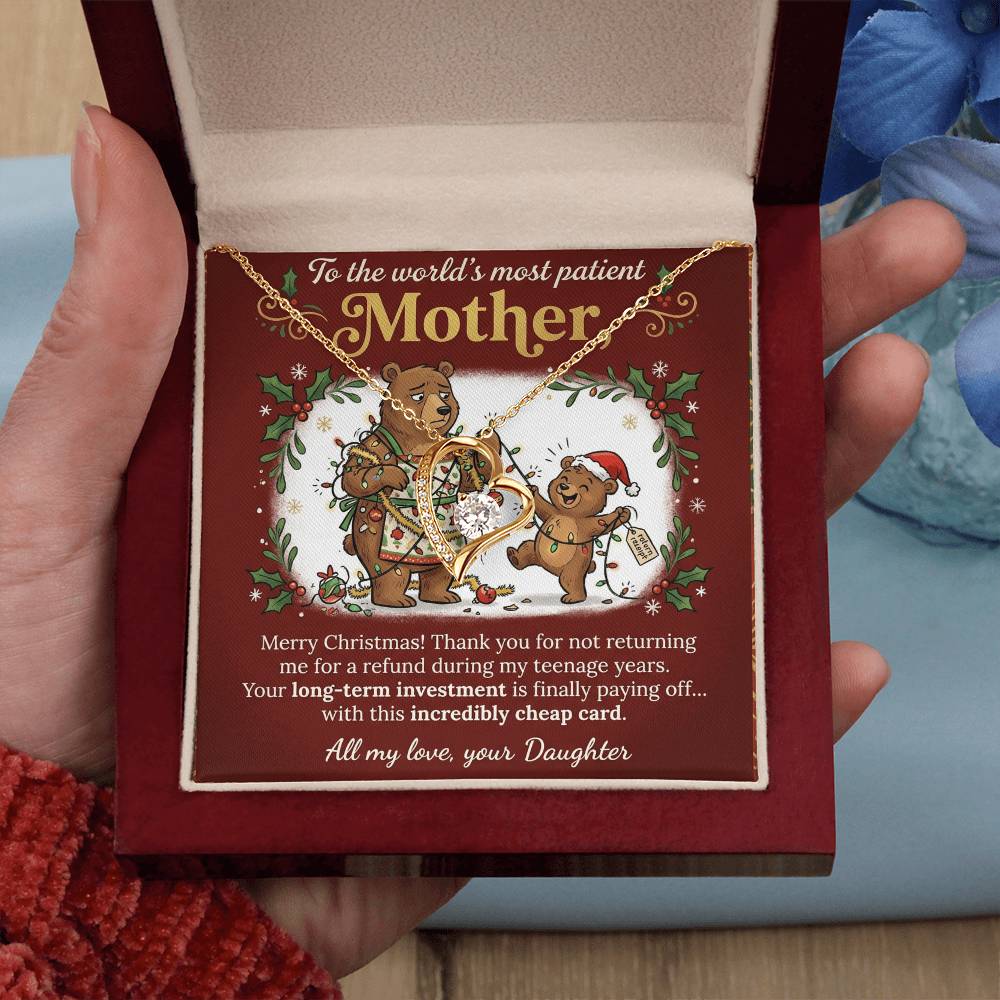 To My Mother Necklace From Daughter, Funny Christmas Gift for Mom, Mother Daughter Jewelry - Love Knot Necklace-LKN38433