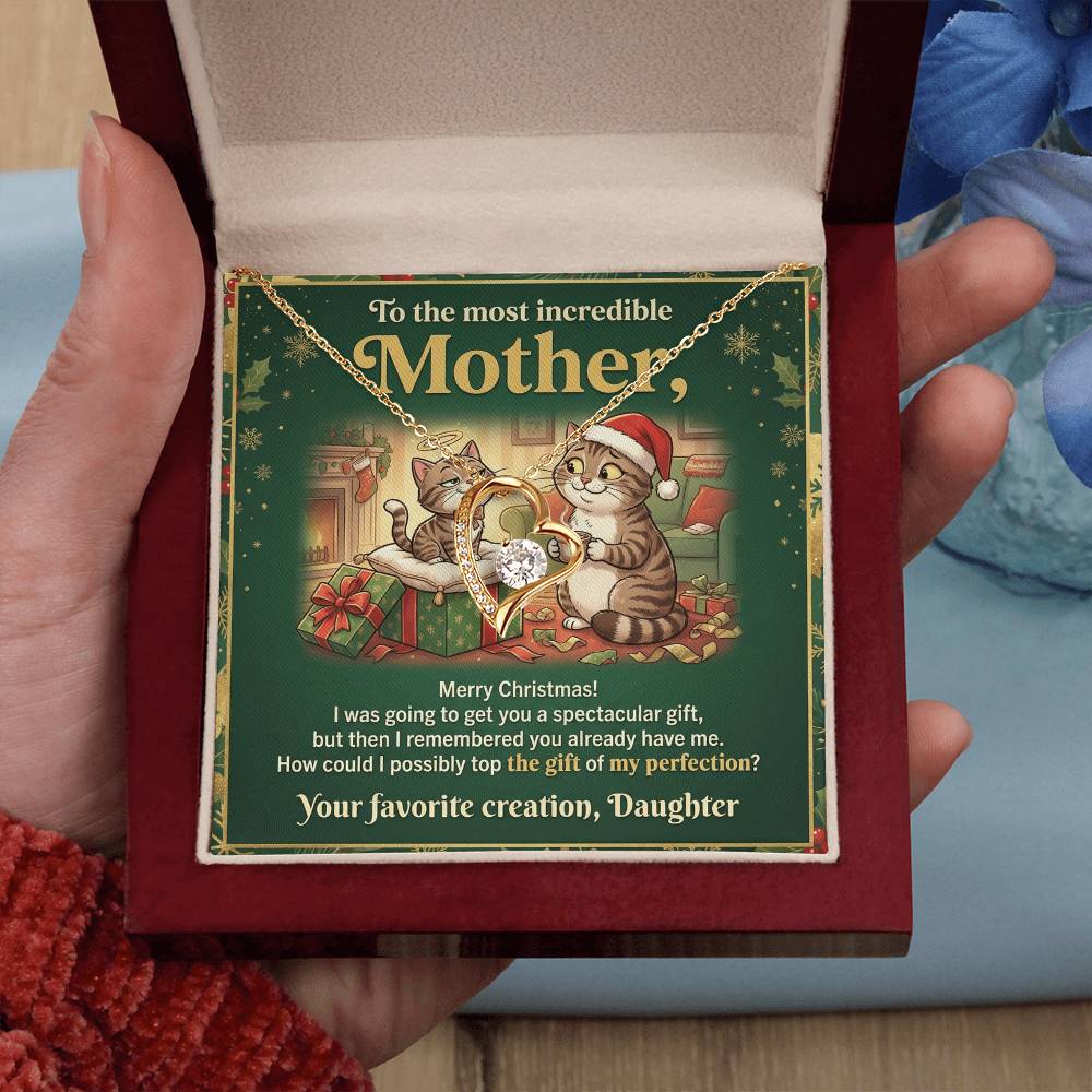 To My Mother Necklace From Daughter, Funny Christmas Gift For Mom, Holiday Present For Mother, Love Knot Necklace-LKN71723