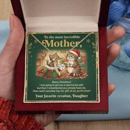 To My Mother Necklace From Daughter, Funny Christmas Gift For Mom, Holiday Present For Mother, Love Knot Necklace-LKN71723