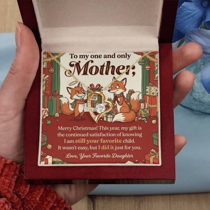 To My Mother Necklace From Daughter, Funny Christmas Gift For Mom, Favorite Child Gift Idea - Love Knot Necklace-LKN51122