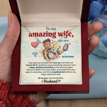 To My Wife Necklace From Husband, Funny Valentine's Day Gift, Romantic Anniversary Gift, Love Knot Necklace-LKN18779