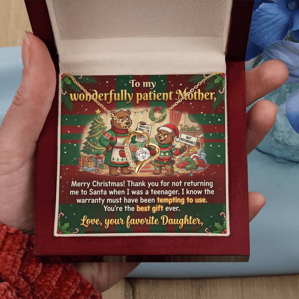 To My Mother Necklace From Daughter, Funny Christmas Gift For Mom, Birthday Gift, You're The Best Gift Ever, Love Knot Necklace-LKN10030