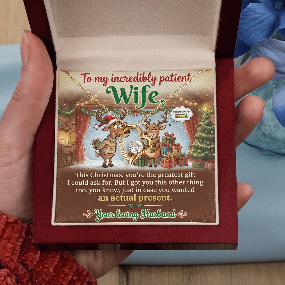 To My Incredibly Patient Wife Necklace From Husband, Funny Christmas Gift For Her, Love Knot Necklace-LKN54296