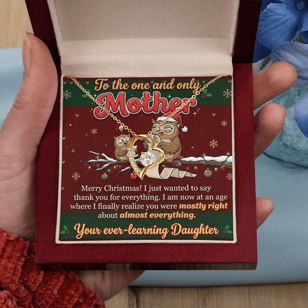 To My Mother Necklace From Daughter, Funny Christmas Gift, Holiday Present For Mom - Love Knot Necklace-LKN64879