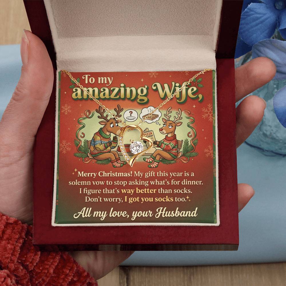 To My Wife Necklace From Husband, Funny Christmas Gift For Her, Romantic Husband To Wife Gift, Love Knot Necklace-LKN49311