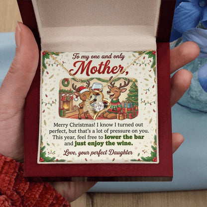 To My Mother Necklace From Daughter, Merry Christmas Gift for Mom, Funny Holiday Gift - Love Knot Necklace-LKN93856