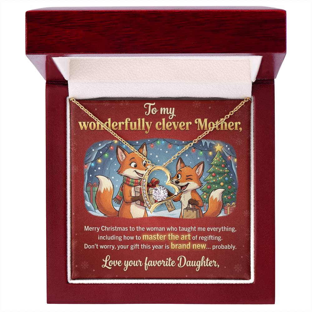 To My Mother Necklace From Daughter, Funny Christmas Gift for Mom, Holiday Gift for Mother, Love Knot Necklace-LKN49125