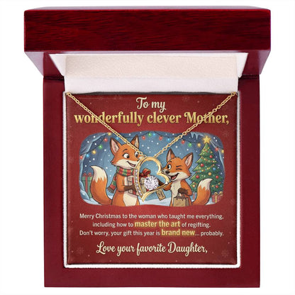 To My Mother Necklace From Daughter, Funny Christmas Gift for Mom, Holiday Gift for Mother, Love Knot Necklace-LKN49125