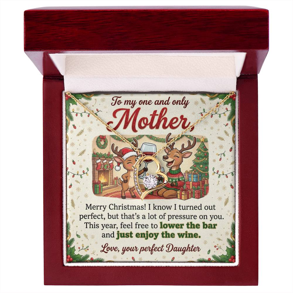 To My Mother Necklace From Daughter, Merry Christmas Gift for Mom, Funny Holiday Gift - Love Knot Necklace-LKN93856