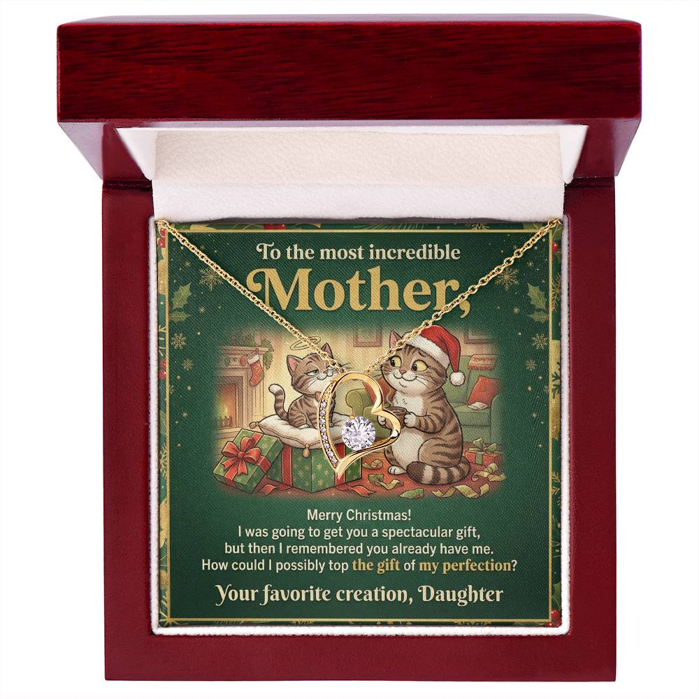 To My Mother Necklace From Daughter, Funny Christmas Gift For Mom, Holiday Present For Mother, Love Knot Necklace-LKN71723