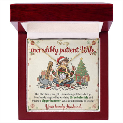 To My Wife Necklace From Husband, Funny Christmas Gift For Wife, Holiday Gift Idea, Love Knot Necklace-LKN13765