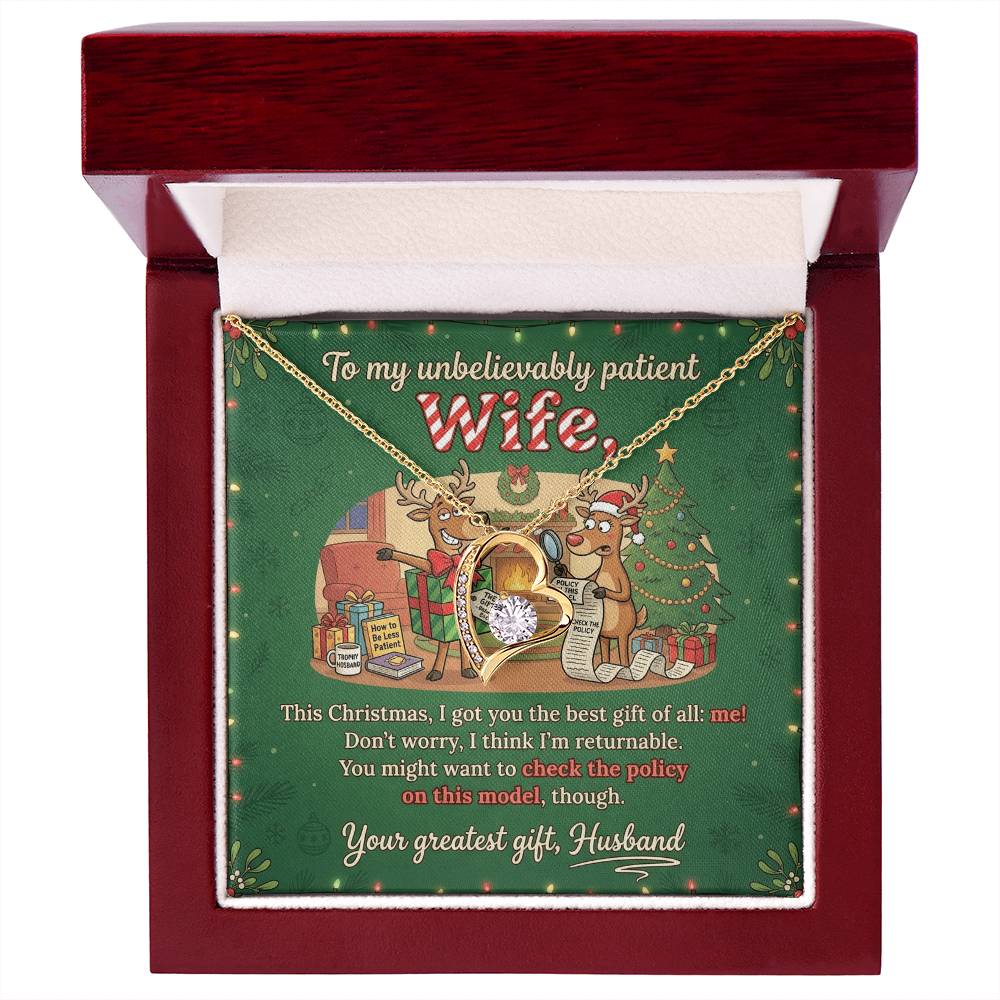 To My Wife Necklace From Husband, Funny Christmas Gift, Romantic Anniversary Gift for Her, Love Knot Necklace-LKN50129