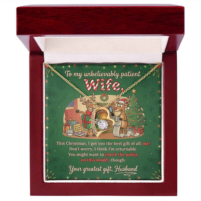 To My Wife Necklace From Husband, Funny Christmas Gift, Romantic Anniversary Gift for Her, Love Knot Necklace-LKN50129