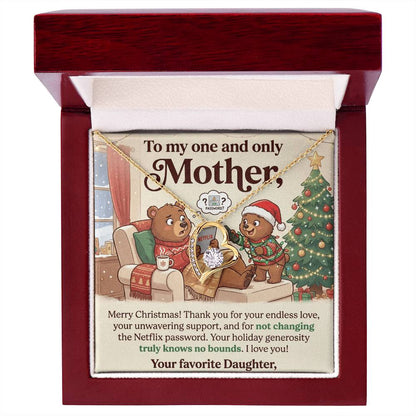 To My Mother Necklace From Daughter, Funny Christmas Gift For Mom, Mother Daughter Gift, Holiday Gift - Love Knot Necklace-LKN16112