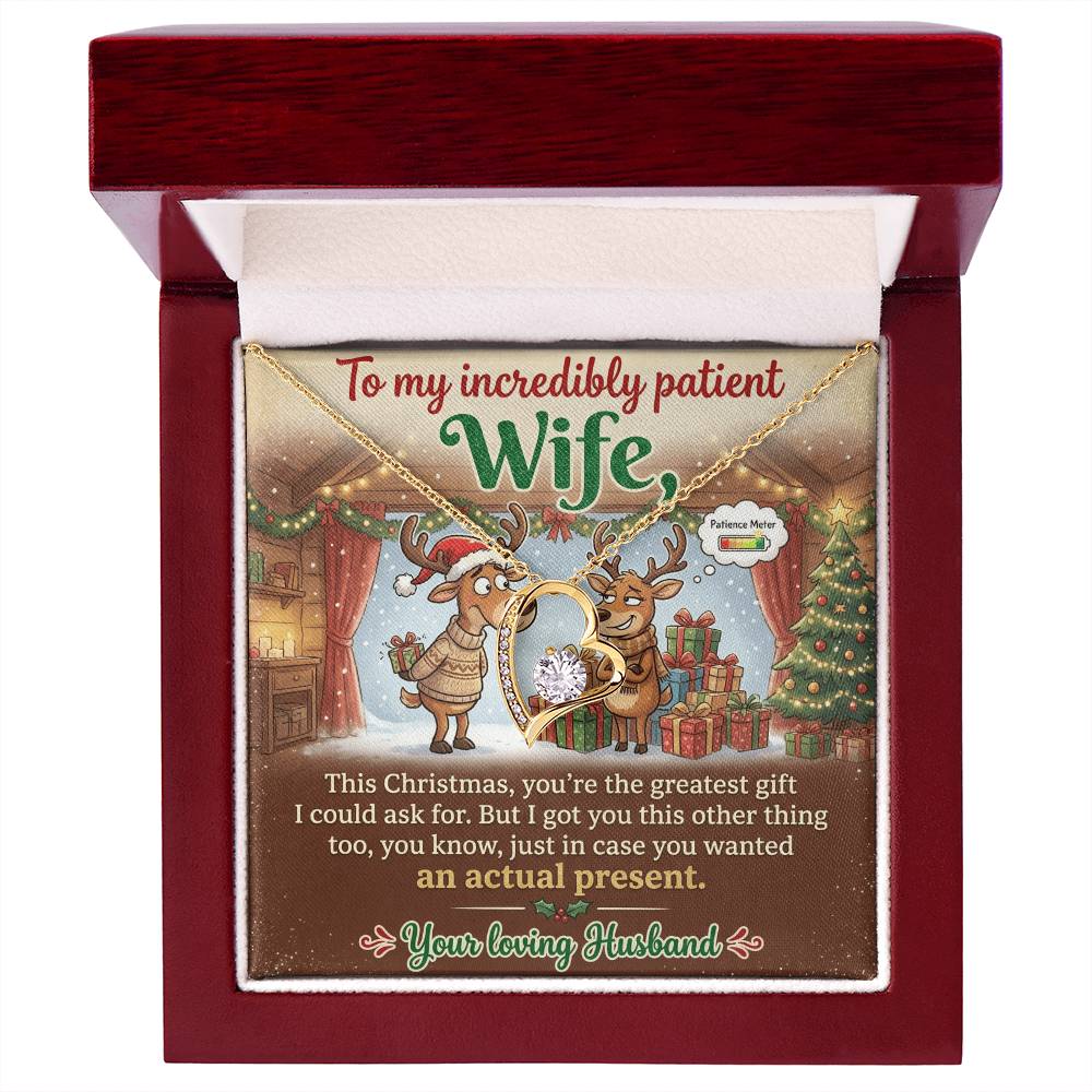 To My Incredibly Patient Wife Necklace From Husband, Funny Christmas Gift For Her, Love Knot Necklace-LKN54296