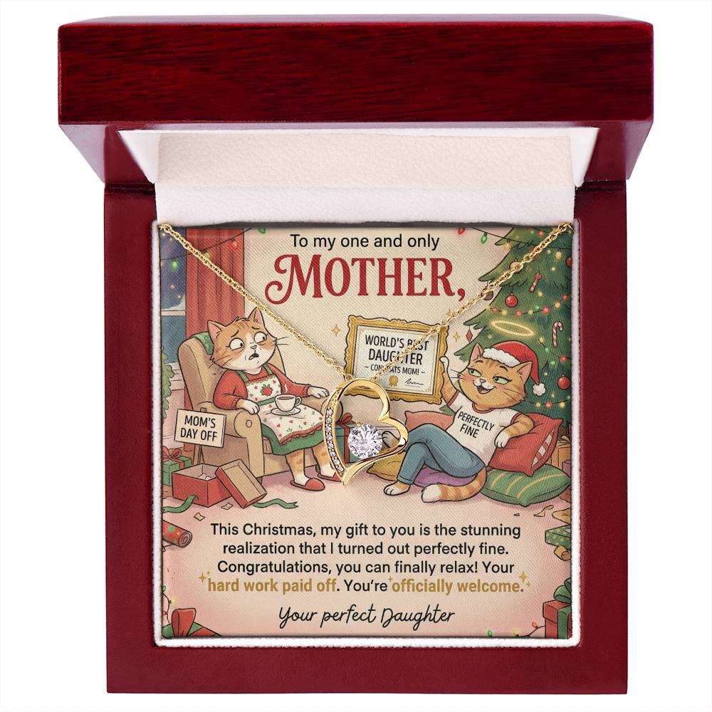 To My Mother Necklace From Daughter, Funny Christmas Gift For Mom, Hard Work Paid Off, Love Knot Necklace-LKN94846