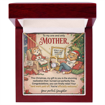To My Mother Necklace From Daughter, Funny Christmas Gift For Mom, Hard Work Paid Off, Love Knot Necklace-LKN94846
