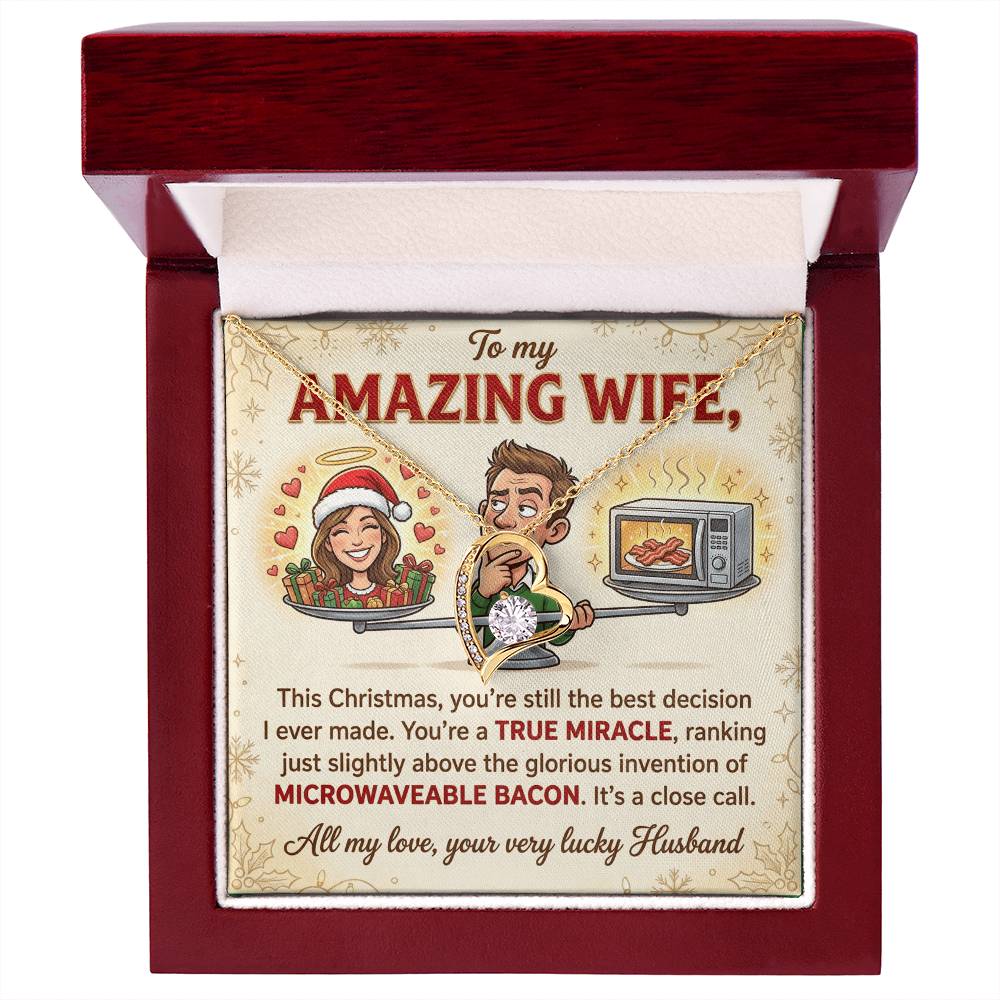 To My Wife Necklace From Husband, Funny Christmas Gift For Her, Hilarious Wife Gift Idea - Love Knot Necklace-LKN38753