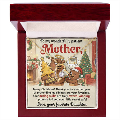 To My Mother Necklace From Daughter, Funny Christmas Gift for Mom, Mother's Day Gift, Love Knot Necklace-LKN88983