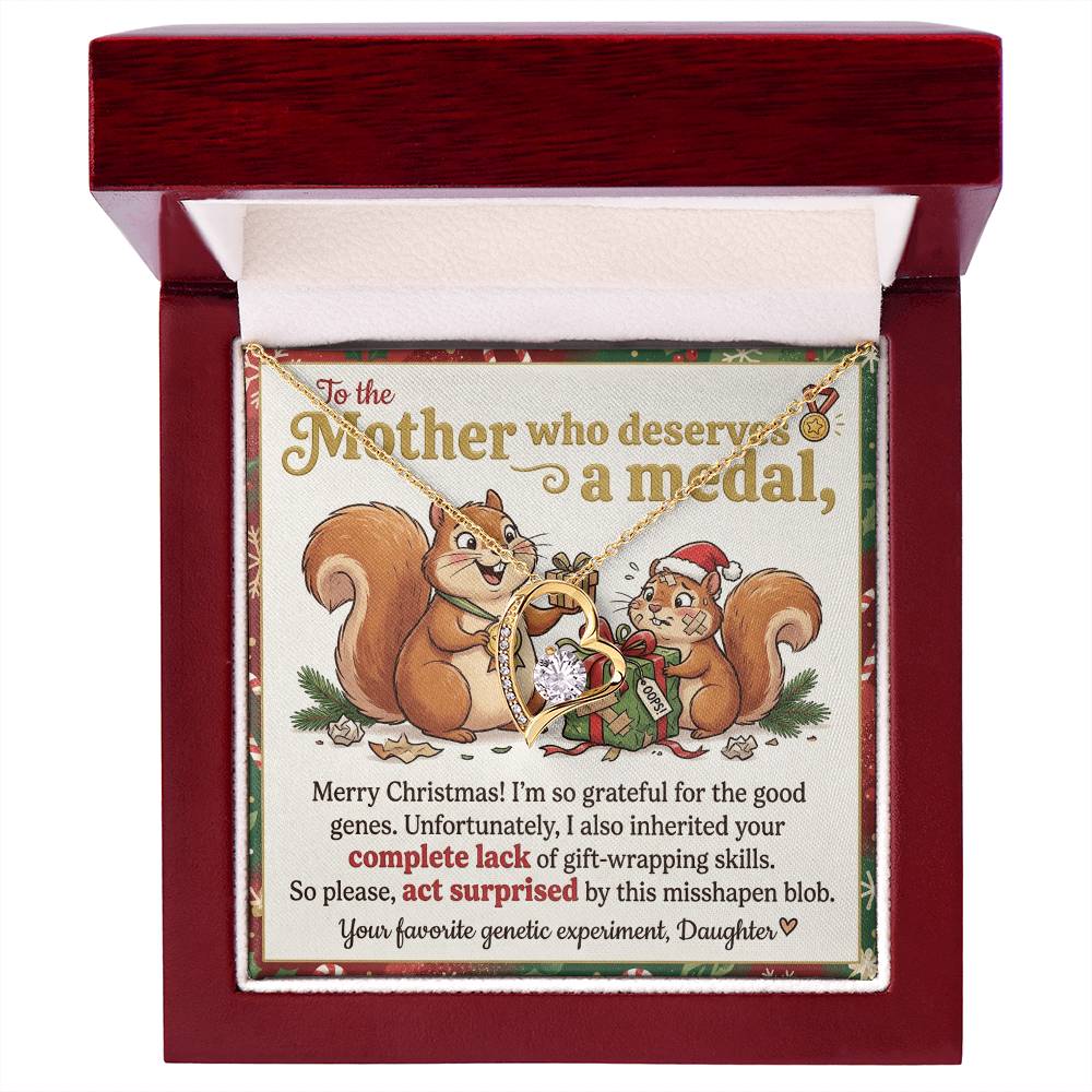 To My Mother Necklace From Daughter, Funny Christmas Gift, Holiday Gift for Mom - Love Knot Necklace-LKN83215