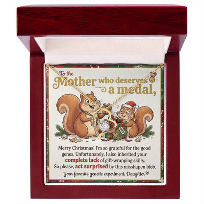 To My Mother Necklace From Daughter, Funny Christmas Gift, Holiday Gift for Mom - Love Knot Necklace-LKN83215