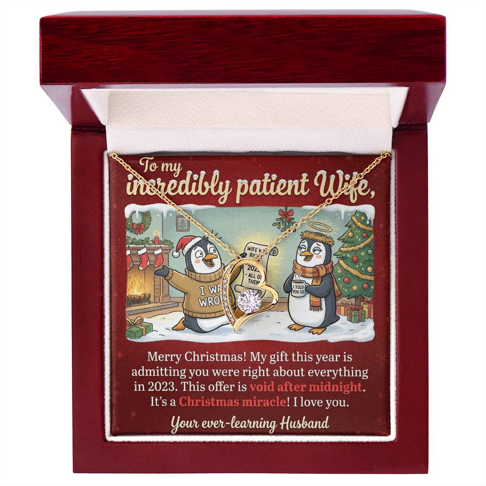 To My Wife Necklace From Husband, Funny Christmas Gift, Admitting You Were Right Xmas Present for Her, Love Knot Necklace-LKN65688