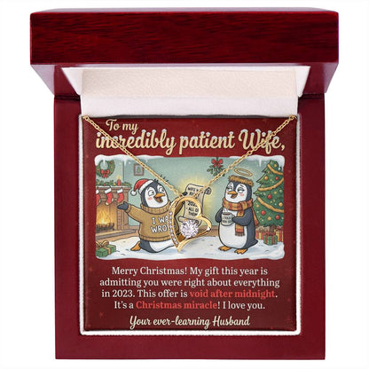 To My Wife Necklace From Husband, Funny Christmas Gift, Admitting You Were Right Xmas Present for Her, Love Knot Necklace-LKN65688