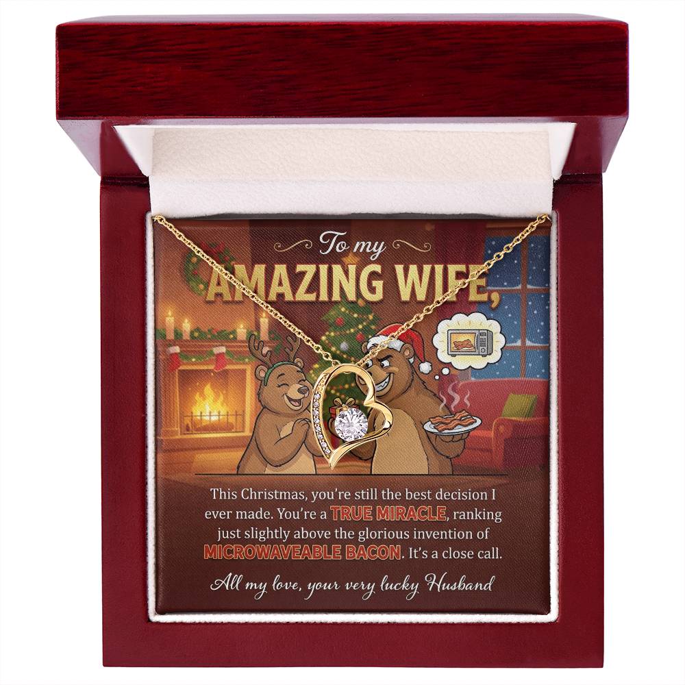 To My Wife Necklace From Husband, Funny Christmas Gift for Her, Holiday Gift, Love Knot Necklace-LKN25037