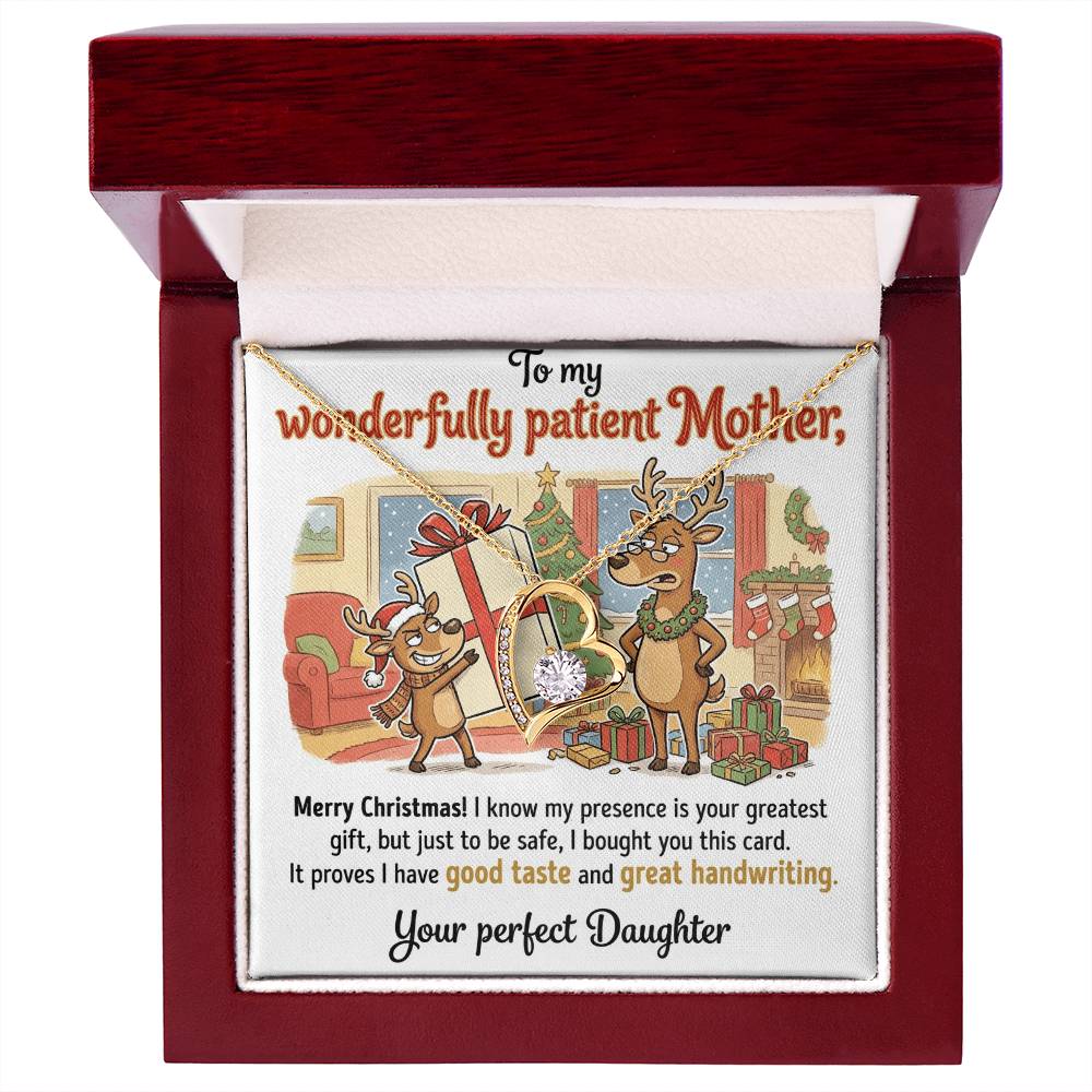 To My Mother Necklace From Daughter, Funny Christmas Gift For Mom, Holiday Present From Daughter, Love Knot Necklace-LKN96499