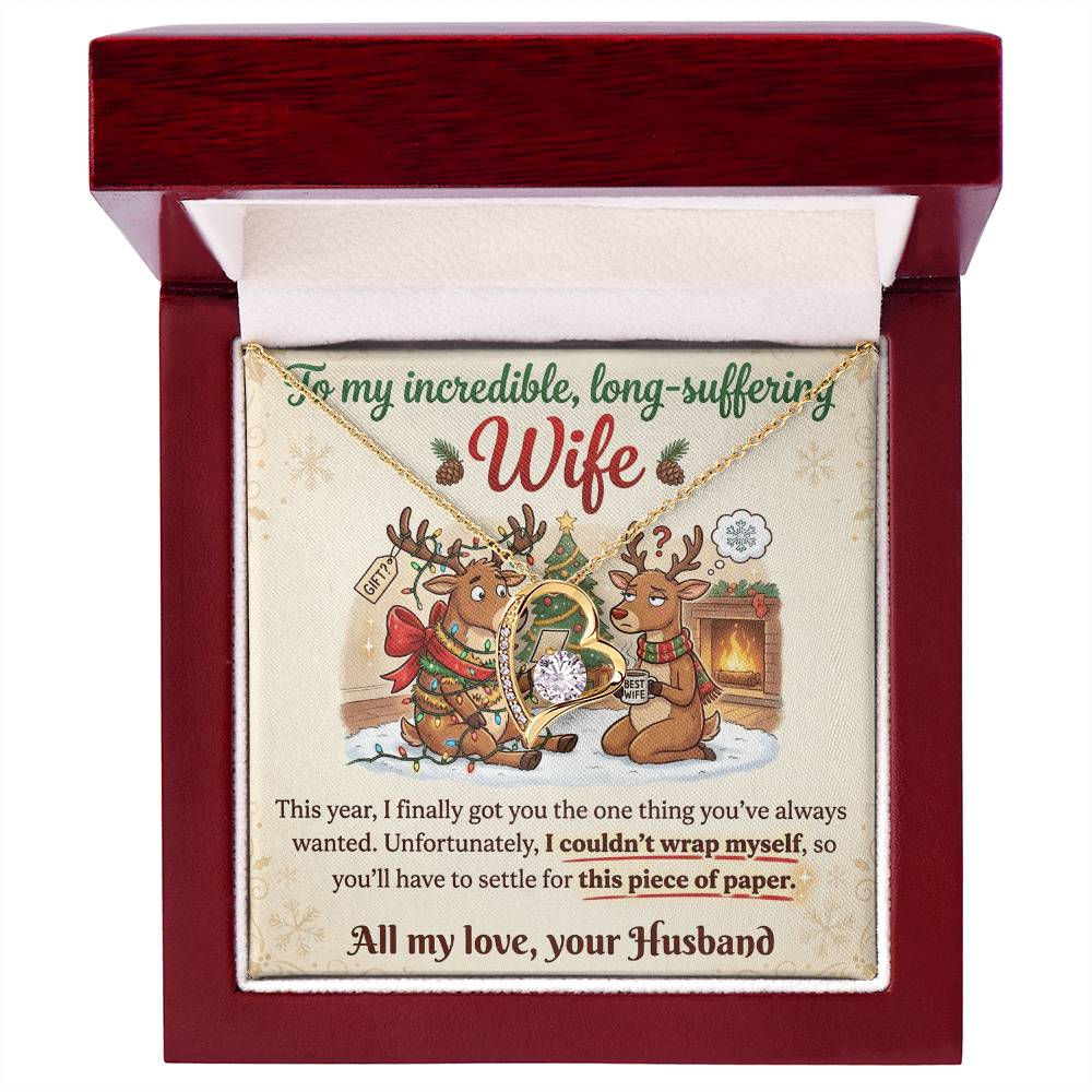 To My Wife Necklace From Husband, Funny Christmas Gift For Her, Romantic Anniversary Present, Love Knot Necklace-LKN58630