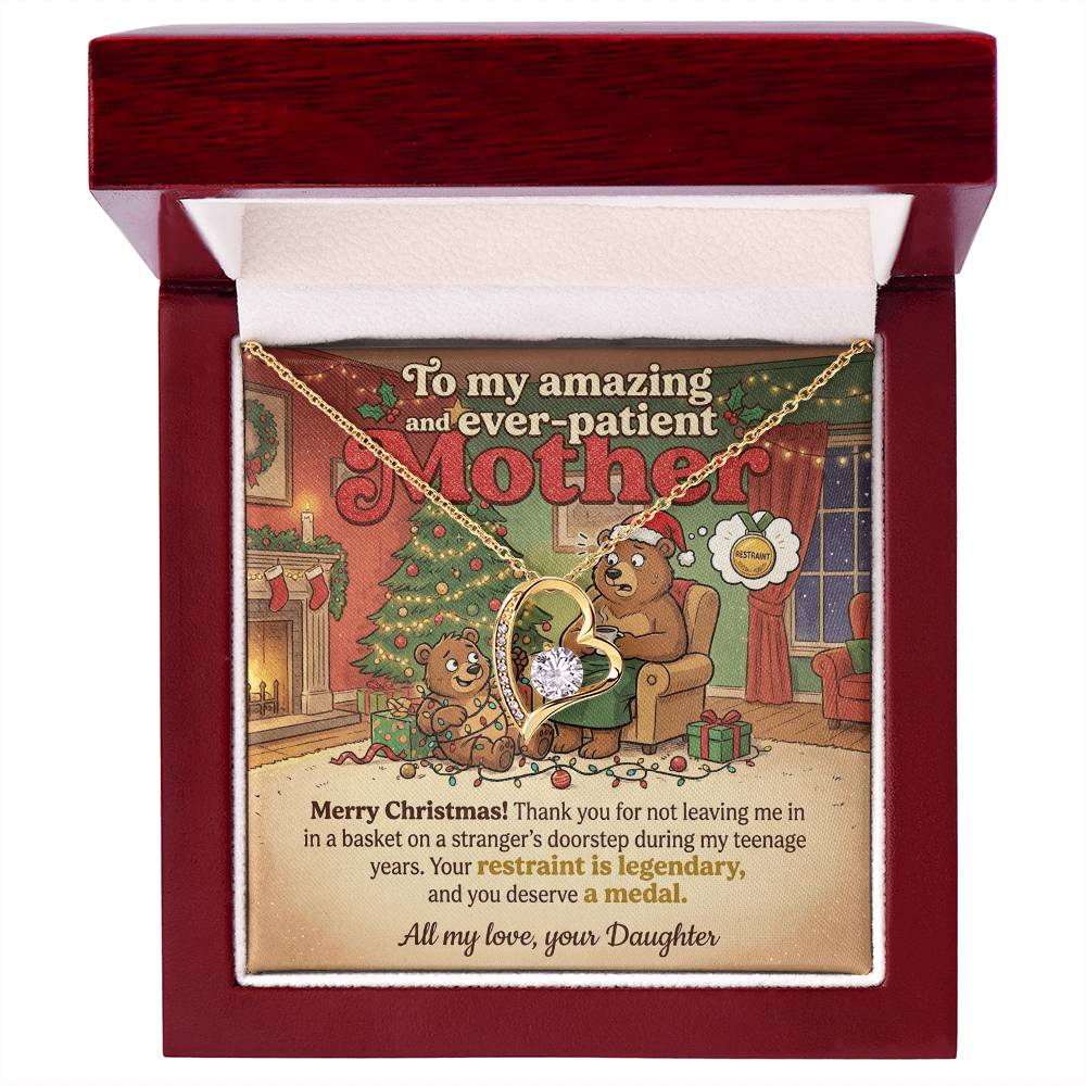 To My Mother Necklace From Daughter, Funny Christmas Gift For Mom, Mom Birthday Gift Idea - Love Knot Necklace-LKN21893