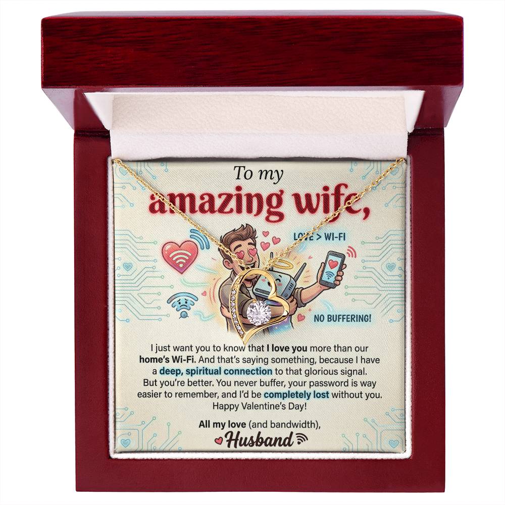 To My Wife Necklace From Husband, Funny Valentine's Day Gift, Romantic Anniversary Gift, Love Knot Necklace-LKN18779