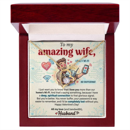 To My Wife Necklace From Husband, Funny Valentine's Day Gift, Romantic Anniversary Gift, Love Knot Necklace-LKN18779
