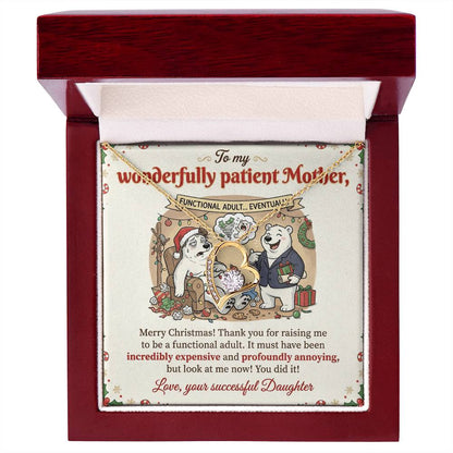 To My Mother Necklace From Daughter, Funny Christmas Gift for Mom, Birthday Gift, Holiday Jewelry Gift for Mother, Love Knot Necklace-LKN39897