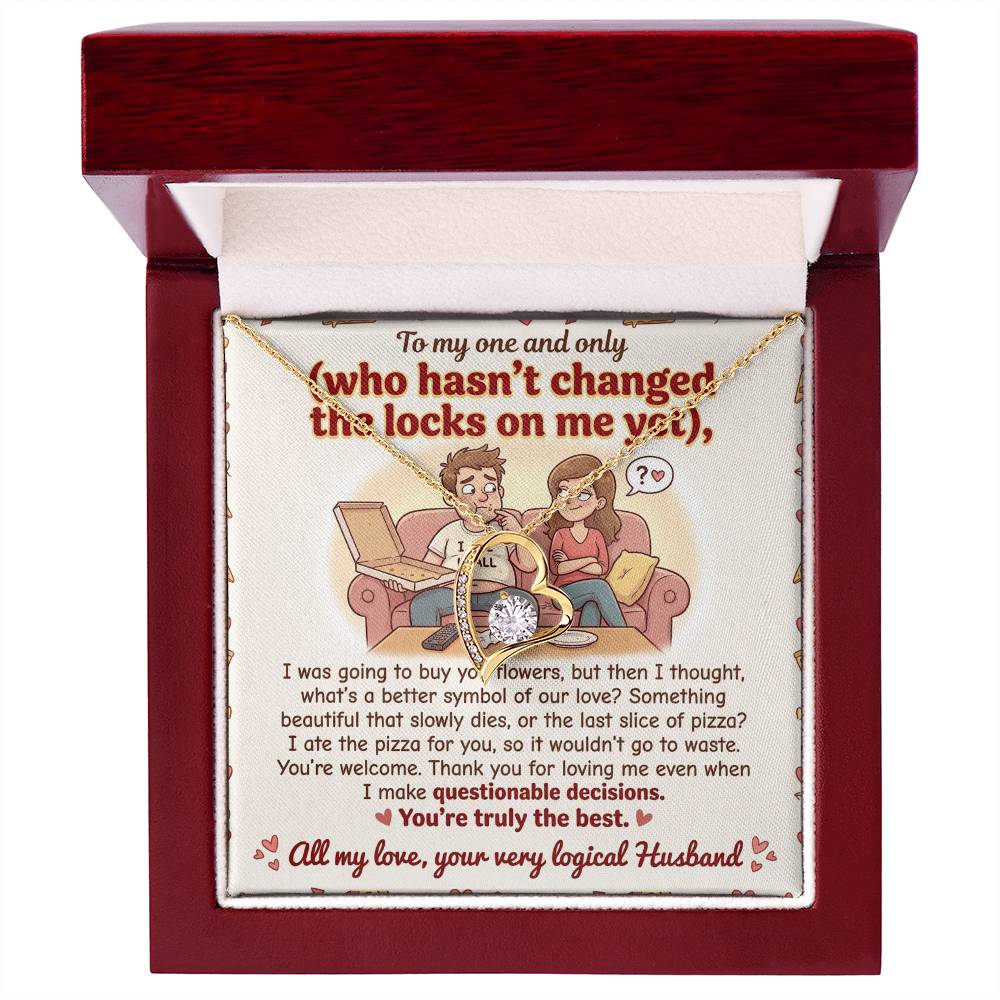 To My Wife Necklace From Husband, Funny Anniversary Gift For Her, Romantic Birthday Present, Thank You For Loving Me - Love Knot Necklace-LKN91999