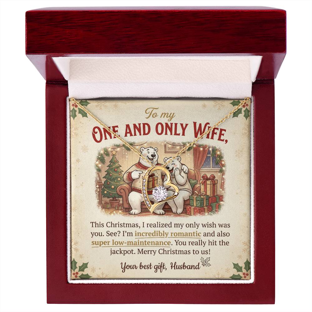 To My One and Only Wife Necklace From Husband, Funny Christmas Gift for Her, Romantic Wife Present, Love Knot Necklace-LKN15984