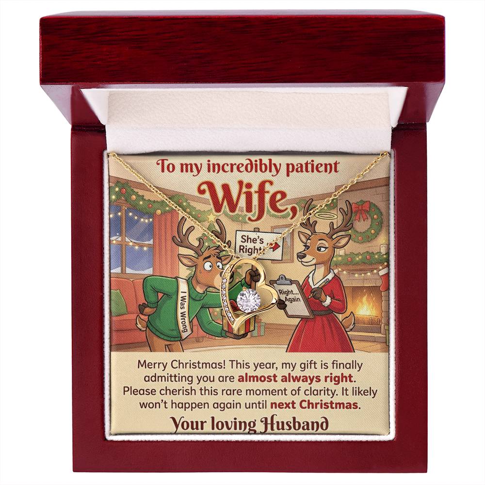 To My Wife Necklace From Husband, Funny Christmas Gift For Her, Admitting You're Right - Love Knot Necklace-LKN11928