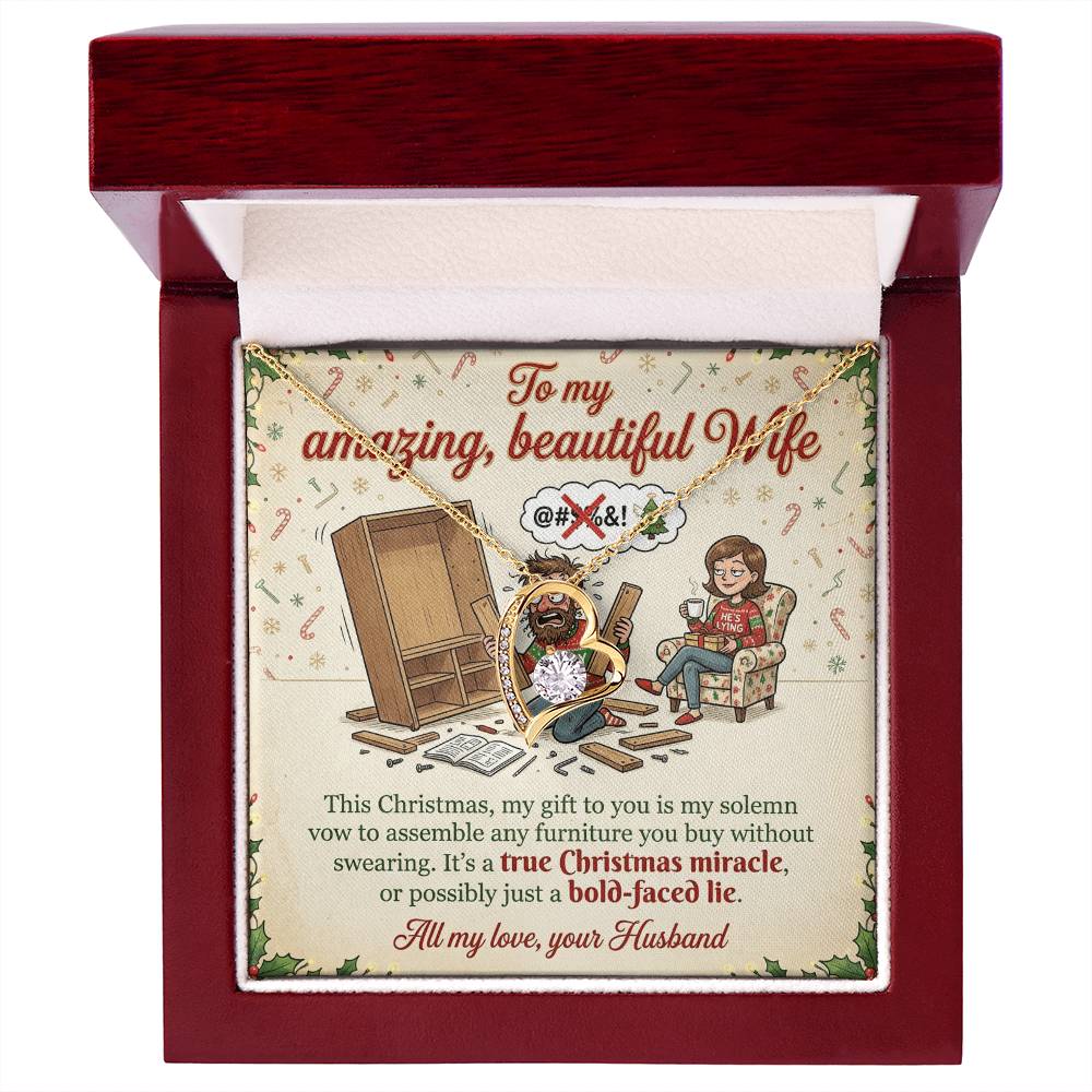 To My Wife Necklace From Husband, Funny Christmas Gift, Holiday Present for Her - Love Knot Necklace-LKN45614