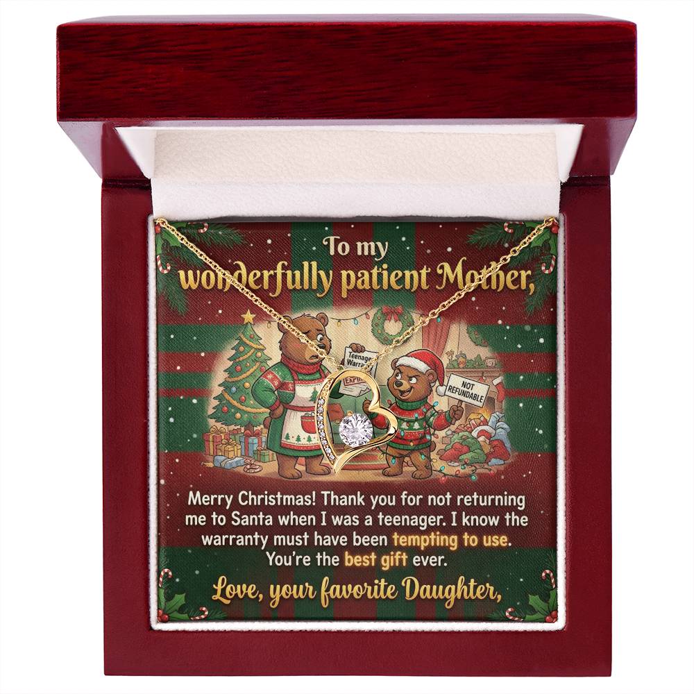 To My Mother Necklace From Daughter, Funny Christmas Gift For Mom, Birthday Gift, You're The Best Gift Ever, Love Knot Necklace-LKN10030