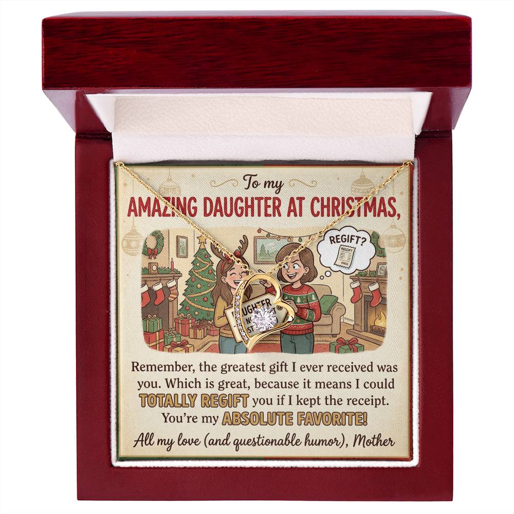 To My Daughter Necklace From Mother, Funny Christmas Gift, Favorite Daughter Gift Idea - Love Knot Necklace-LKN81928