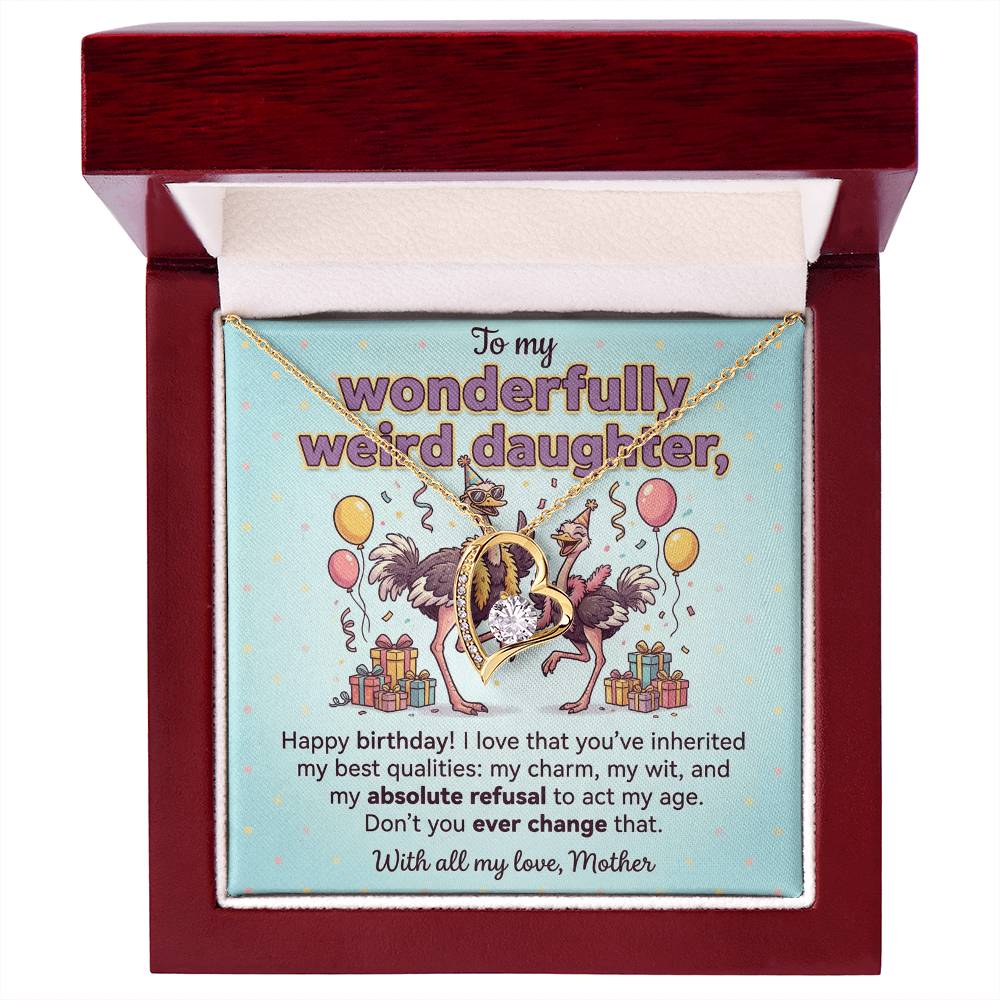 To My Daughter Necklace From Mother, Funny Birthday Gift for Weird Daughter, From Mom - Love Knot Necklace-LKN26959