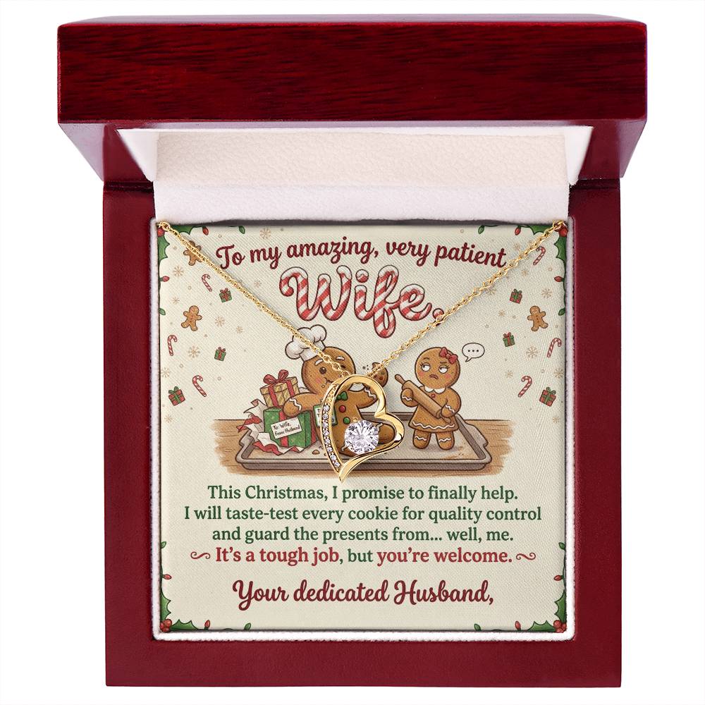 To My Wife Necklace From Husband, Funny Christmas Gift For Her, Holiday Xmas Present For Wife - Love Knot Necklace-LKN23024