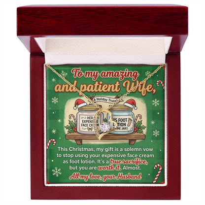 To My Wife Necklace From Husband, Funny Christmas Gift, Holiday Present for Her, Love Knot Necklace-LKN12201